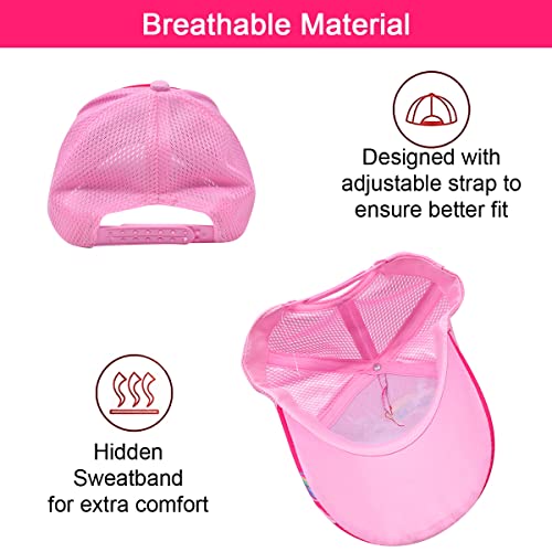 BSNRDX Baseball Cap and Kids Sunglasses Set for Girls Hat and UV Protection Girls Sunglasses Summer Accessories Pink