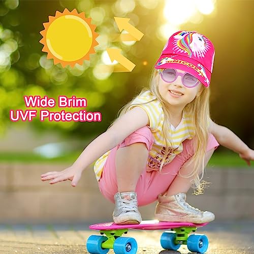 BSNRDX Baseball Cap and Kids Sunglasses Set for Girls Hat and UV Protection Girls Sunglasses Summer Accessories Pink