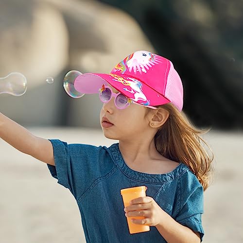 BSNRDX Baseball Cap and Kids Sunglasses Set for Girls Hat and UV Protection Girls Sunglasses Summer Accessories Pink