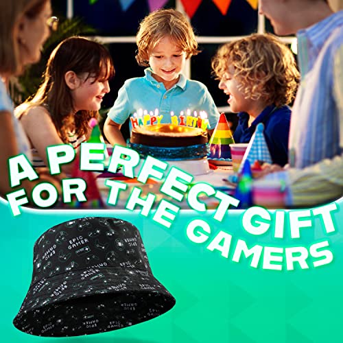 CityComfort Bucket Hat Kids Gamer Sun Hat for Boys and Girls Summer Hat, Children's Sun Hats Sun Protection Breathable Beach Summer Accessories for Kids and Teens (Black)
