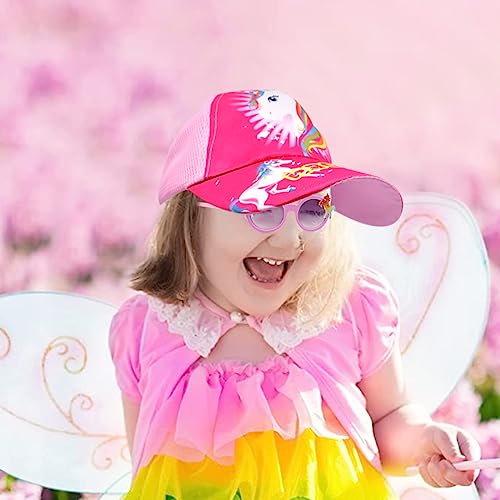 BSNRDX Baseball Cap and Kids Sunglasses Set for Girls Hat and UV Protection Girls Sunglasses Summer Accessories Pink