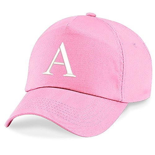 4sold Childrens Embroidery Cotton Summer Sun Hat Children School Kids Caps Hat Sport Alphabet A-Z Boy Girl Adjustable Baseball Cap Pink A