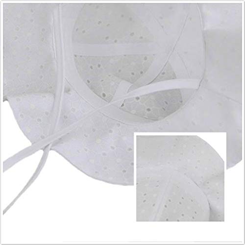 iHomey Baby Toddler Girls Large Brim Sun Hat with Chin Strap Cotton UPF 50+ Sun Protection Bucket Hat Fisherman's Hat for Baby Girls 6-42 Months