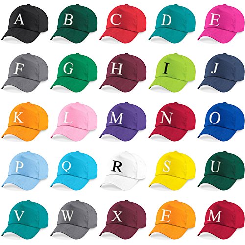 4sold Childrens Embroidery Cotton Summer Sun Hat Children School Kids Caps Hat Sport Alphabet A-Z Boy Girl Adjustable Baseball Cap Pink A