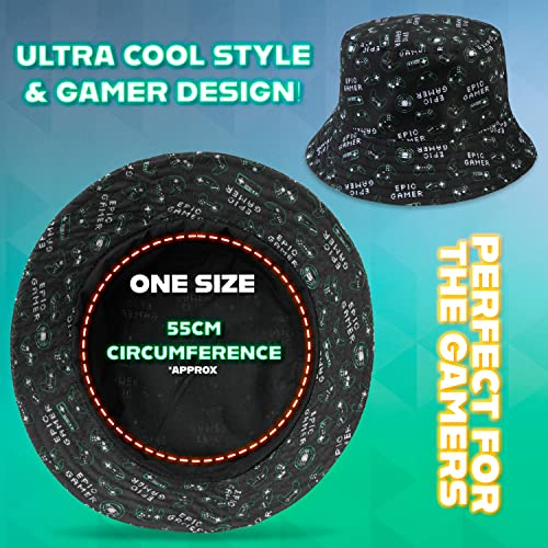 CityComfort Bucket Hat Kids Gamer Sun Hat for Boys and Girls Summer Hat, Children's Sun Hats Sun Protection Breathable Beach Summer Accessories for Kids and Teens (Black)