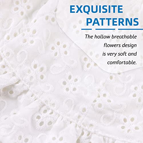 XIAOHAWANG Baby Girl Sun Hat Embroidered Flowers Toddler Bucket Hats Summer Cap for Infant Girls (White, 0-3 Months)