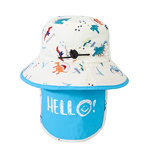 JUPSK Baby Sun Hat Toddler Summer Bucket Hat Wide Brim Beach Hat with Chin Strap UPF50 Dinosaur Flap Cap for Kids Child Boys Girls 12-24 Months