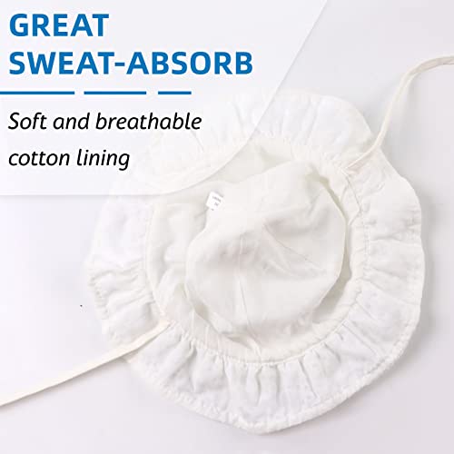 XIAOHAWANG Baby Girl Sun Hat Embroidered Flowers Toddler Bucket Hats Summer Cap for Infant Girls (White, 0-3 Months)