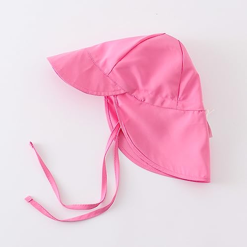 PythJooh Baby Sun Hat Kids Outdoors UPF 50+ Sun Protection Hats Girls Boys Breathable Quick-Dry Adjustable Flap Caps for 0-5Years Pink