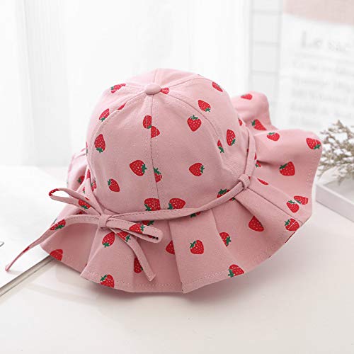 Toddler Kid Baby Girls Boys Sun Hat Beach Play Hat UPF 50+ Sun Protection Wide Brim Hat Baby Summer Fruits Hats Outdoor Kids Bowknot Beach Sun Hat Vacation Swim Hat Swimwear Bucket Cap