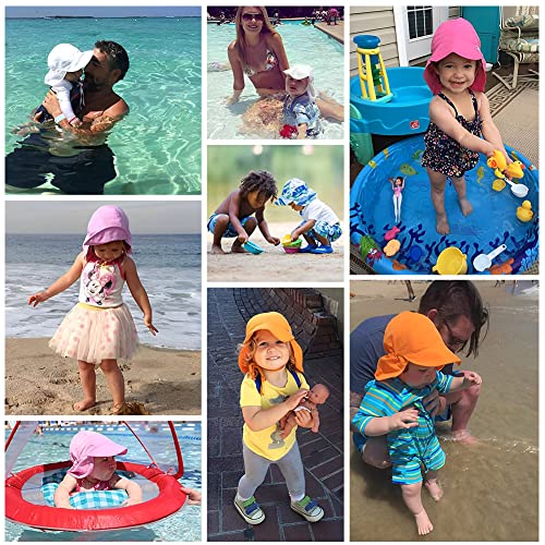 PythJooh Baby Sun Hat Kids Outdoors UPF 50+ Sun Protection Hats Girls Boys Breathable Quick-Dry Adjustable Flap Caps for 0-5Years Pink