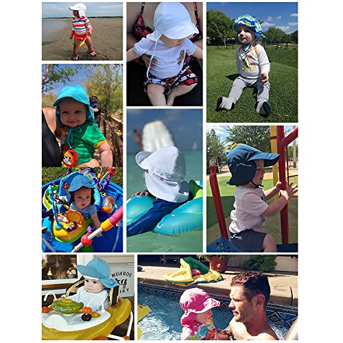 PythJooh Baby Sun Hat Kids Outdoors UPF 50+ Sun Protection Hats Girls Boys Breathable Quick-Dry Adjustable Flap Caps for 0-5Years Pink