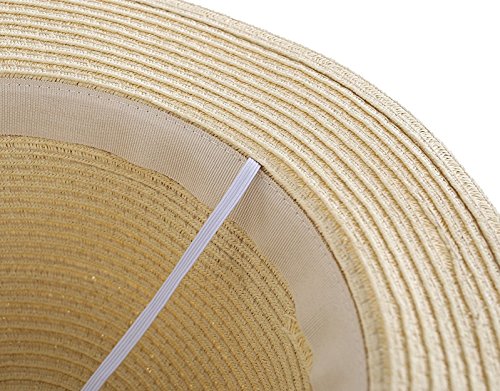 Magracy Baby Girls Straw Hat Lovely Sun Protection Hats Summer Bowknot Beach Cap for Kids XL Beige