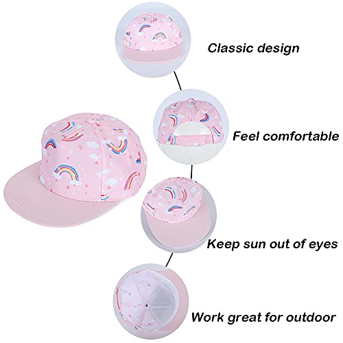 MASOCIO Kids Girls Baseball Cap Baby Toddler Summer Sun Hat Sports Adjustable Cap Age 2 3 4 Years Pink