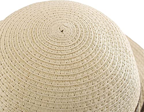Magracy Baby Girls Straw Hat Lovely Sun Protection Hats Summer Bowknot Beach Cap for Kids XL Beige