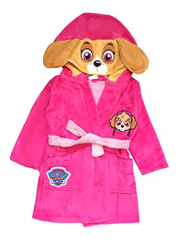 Paw Patrol Girls Skye Hooded Bathrobe, Dressing Gown, Pink, Age 2-3 Years