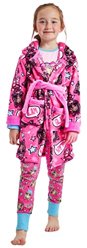 Kids Essentials Girls LOL Surprise Dressing Gown Bathrobe Robe Nightwear (LOL Surprise, 7-8 Years)