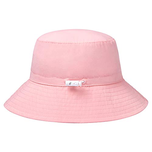 HSYZZY Baby Sun Hat Smile Face Toddler UPF 50+ Sun Protective Bucket hat Nice Beach hat for Baby Girl boy Adjustable Cap - Pink - 2-4 Years
