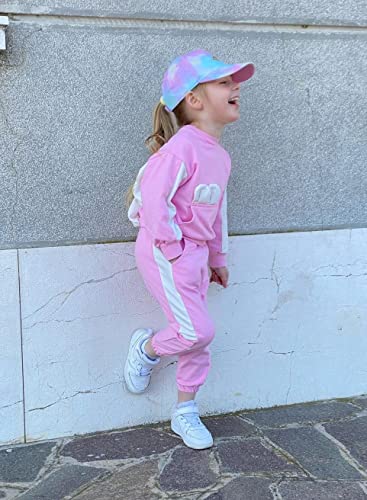 accsa Girls Baseball Cap with Unicorn Pattern Adjustable Sun Hat Tie-Dye Unicorn Hat Sports Outdoor Hat Kids Rainbow Snapback Cap