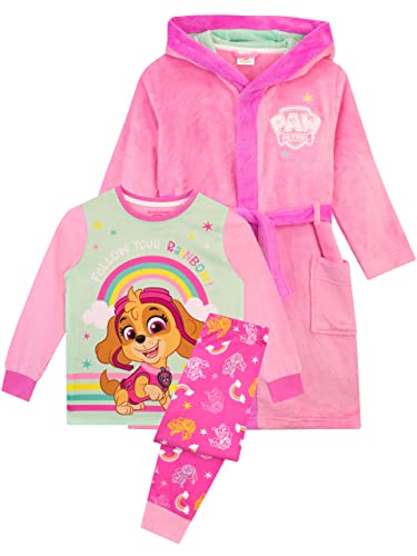 Paw Patrol Girls Dressing Gown Pyjama Set Skye Pink 4-5 Years