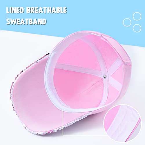 WAWSAM Girls Unicorn Baseball Cap Kids Trucker Hat Youth Cute Adjustable Snapback Cap for Sports Travel Hiking Toddler Girls Baseball Golf Hat for Ages 3-8 (Pink)