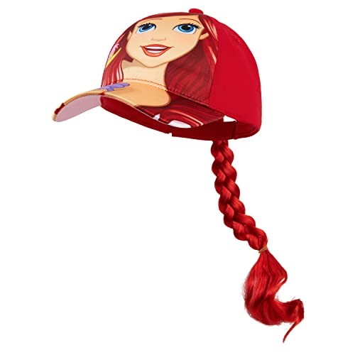 Disney Baseball Cap for Girls - Removable Plait Adjustable Strap Summer Accessories Childrens Sun Hat - Girls Gifts