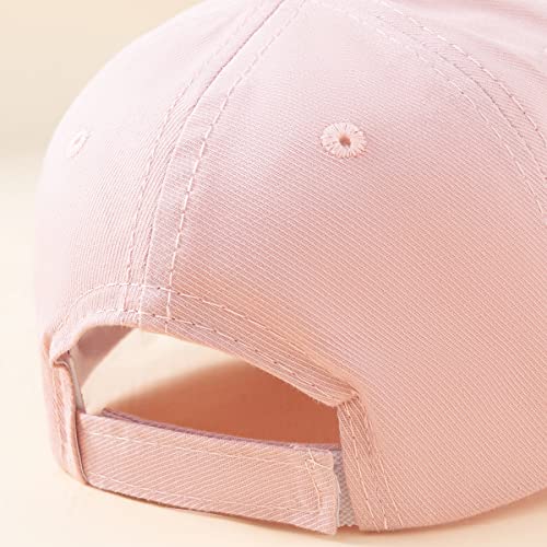 imKutie Baby Baseball Cap Cute Embroidered Dinosaur Boys Girls Beach Sun Hats Adjustable Toddler Hat UPF 50+ for 1-4 Years Pink