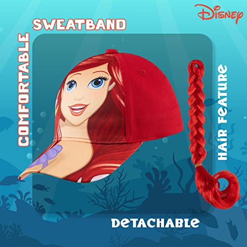 Disney Baseball Cap for Girls - Removable Plait Adjustable Strap Summer Accessories Childrens Sun Hat - Girls Gifts