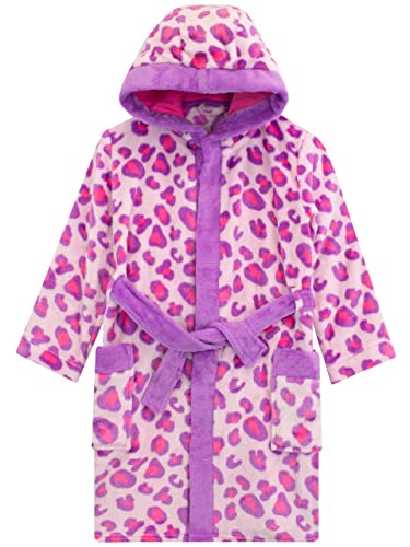 Harry Bear Girls Dressing Gown Animal Print Pink 6-7 Years