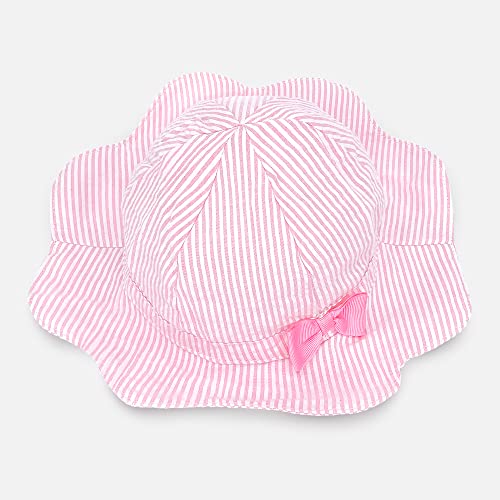 Girls Summer Sun Hat, Foldable Bucket Hat Soft Cotton Beach Hats Wide Brim Fisherman's Hat, Pink, 52CM