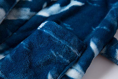 DELEY Children's Bathrobe Boys Girls Hooded Robes Toddler Pajamas Sleepwear Soft Dressing Gown Nightgown