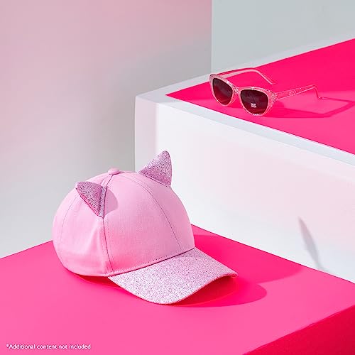 CityComfort Baseball Cap and Kids Sunglasses Set for Girls Glitter Sun Hat and UV Protection Girls Sunglasses Summer Accessories (Pink)