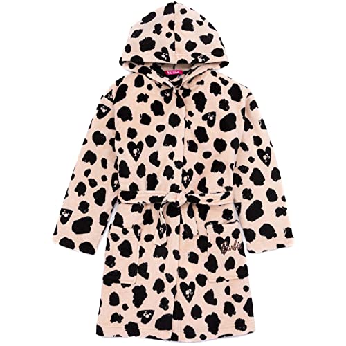 Barbie Dressing Gown For Girls | Kids Doll Animal Leopard Print Robe | Loungewear Clothes Merchandise 7-8 Years