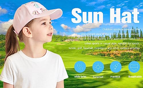 Cysocool Kids Ponytail Baseball Cap 3-8 Years Girls Butterfly Trucker Hat Anti UV Tennis Golf Visor Cap Child Summer Sun Protection Hat Peaked Snapback Cap Sports Running Cap Beach Cool Sun Hat