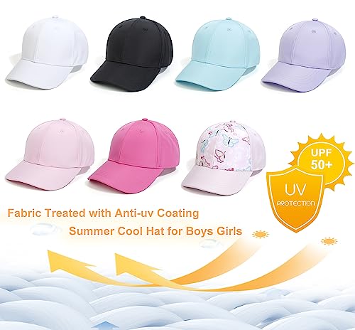 Cysocool Kids Ponytail Baseball Cap 3-8 Years Girls Butterfly Trucker Hat Anti UV Tennis Golf Visor Cap Child Summer Sun Protection Hat Peaked Snapback Cap Sports Running Cap Beach Cool Sun Hat