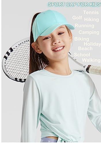 Cysocool Kids Ponytail Baseball Cap 3-8 Years Girls Butterfly Trucker Hat Anti UV Tennis Golf Visor Cap Child Summer Sun Protection Hat Peaked Snapback Cap Sports Running Cap Beach Cool Sun Hat