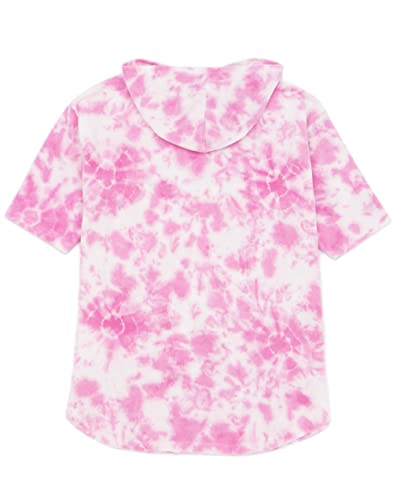 Barbie Girls Towel Poncho | Pink Tie Dye Wearable Bath Towel For Kids | Classic Logo Graphic Hooded Changing Robe | Short Sleeve Cosy Swimwear Beach Cover Up Merchandise Gift for Children