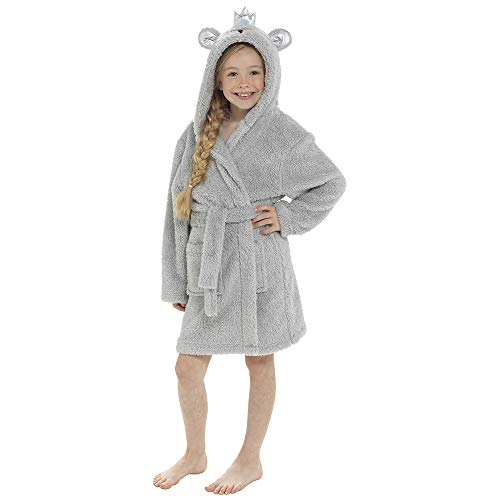 Lora Dora Girls Novelty 3D Dressing Gown Grey Bear 13 Years