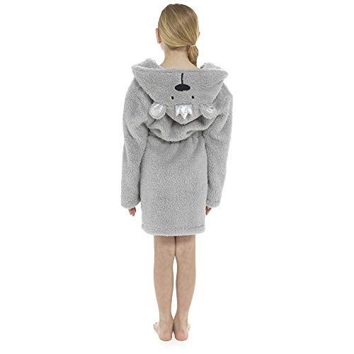 Lora Dora Girls Novelty 3D Dressing Gown Grey Bear 13 Years