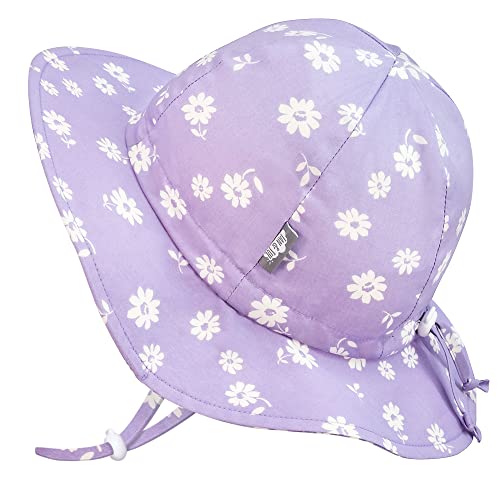 JAN & JUL Adjustable Toddler Sun-Hat with UV Protection (L: 2-5 Years, Purple Daisy)