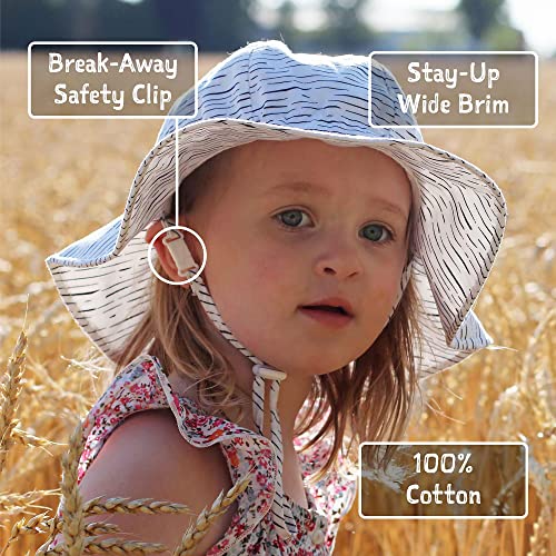 JAN & JUL Adjustable Toddler Sun-Hat with UV Protection (L: 2-5 Years, Purple Daisy)
