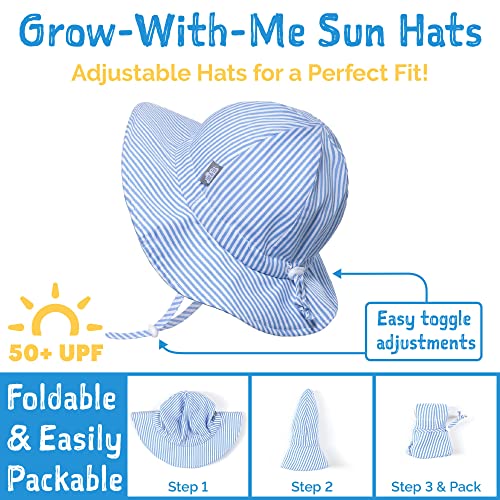 JAN & JUL Adjustable Toddler Sun-Hat with UV Protection (L: 2-5 Years, Purple Daisy)