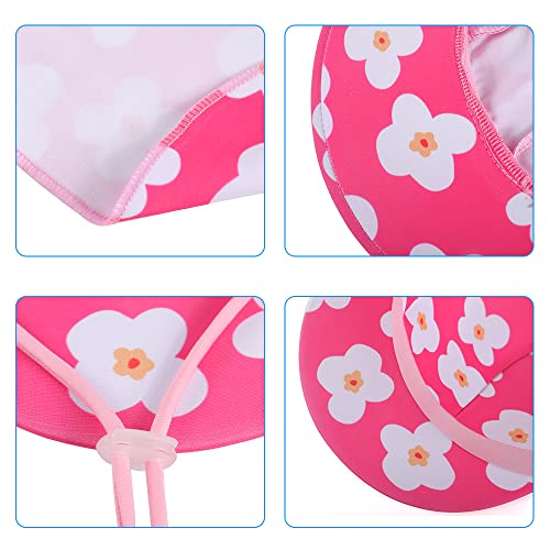 MK MATT KEELY Toddler Sun Hat Boys Girls Summer Neck Protection Legionnaires Hat with Adjustable Chin Straps for Age 1-10 Years Kids,Rose Red Flower