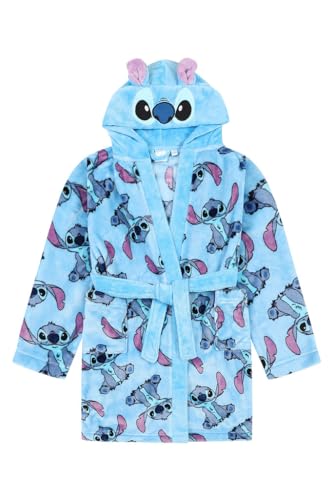 Womens Lilo and Stitch Stitch Blue Fleece Dressing Gown Fleece Hooded Ladies Robe (16-18)