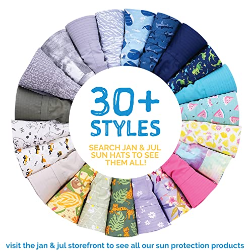 JAN & JUL Adjustable Toddler Sun-Hat with UV Protection (L: 2-5 Years, Purple Daisy)