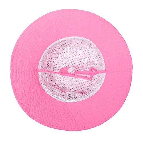 EMTSEB Baby Sun Hat Toddler Summer UPF 50+ Sun Protective Bucket Hat Wide Brim Beach Hats for Baby Boys Girls 0-6 Years (Hot Pink, 6-24 Months)