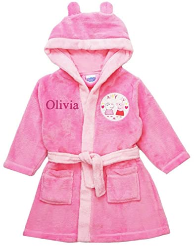 Girls Personalised Peppa Pig Dressing Gown Character Nightwear (2-3 Years, Peppa Pig - Robe)