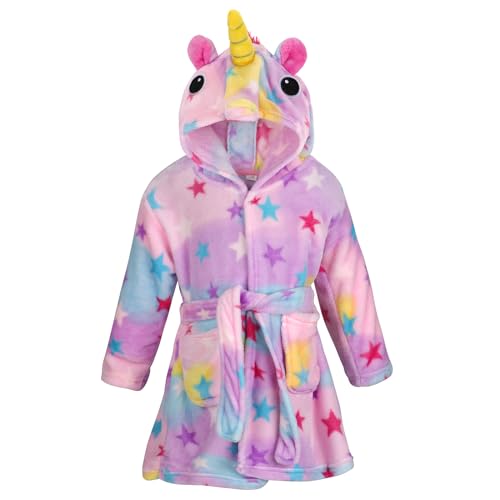 KAKU NANU Girls Dressing Gown Unicorn Fleece Fluffy Hooded Dressing Gown Girls' Sleepwear & Robes 4 5 Years Bath Robes For Kids