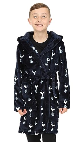 Tottenham Hotspur Boys Official F.C. Dressing Gown Fleece Hooded Kids Spurs Robe (13-14 Years)