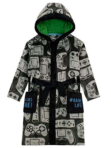 Harry Bear Boys Dressing Gown Gaming Grey 8-9 Years
